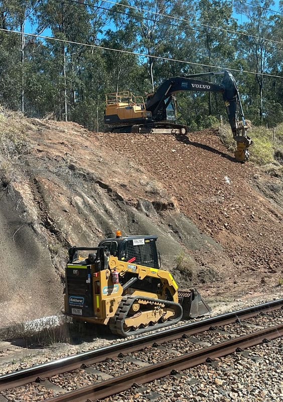 oakhurst excavation machinery onsite on railway project